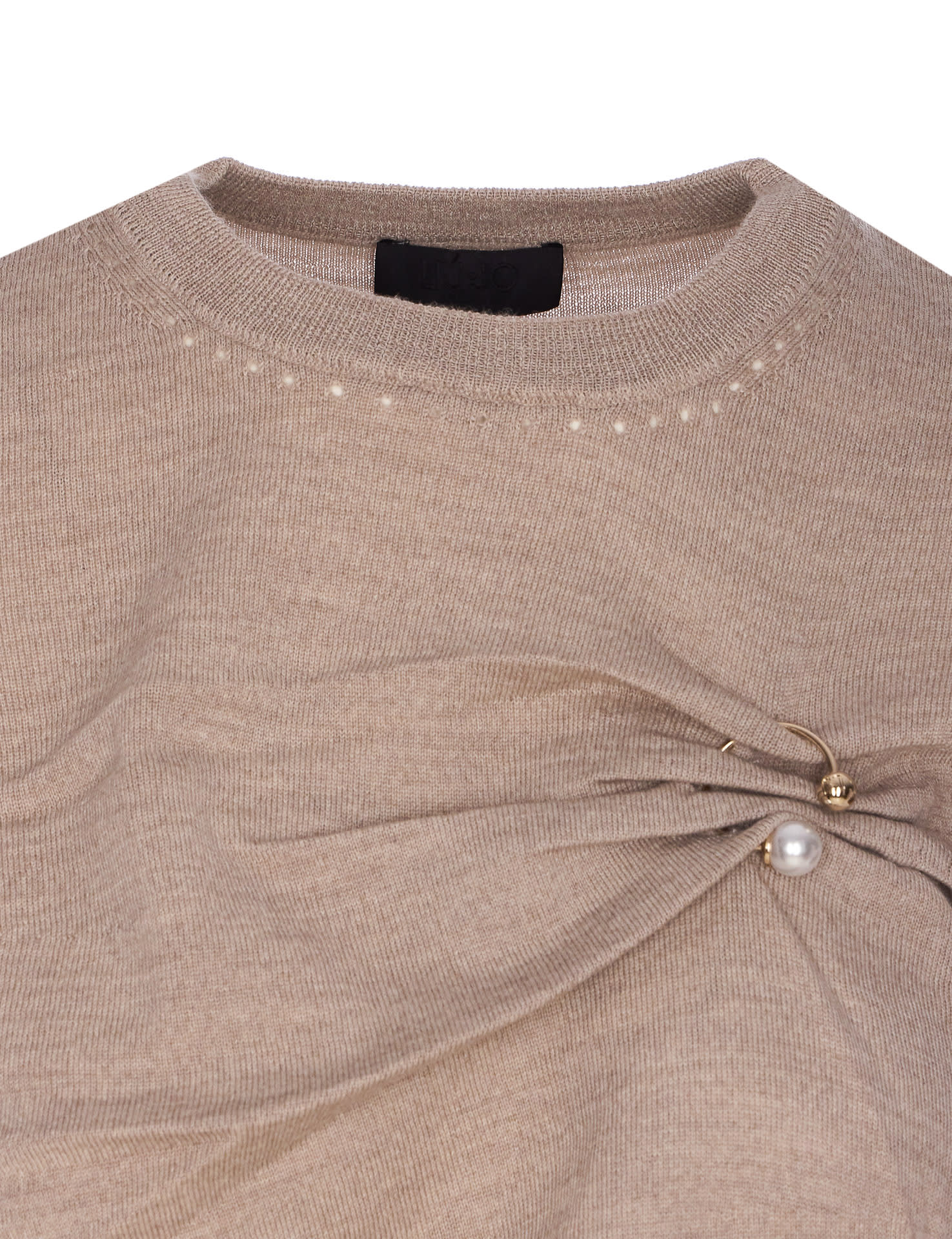Liu •jo Short Sleeves Sweater In Brown