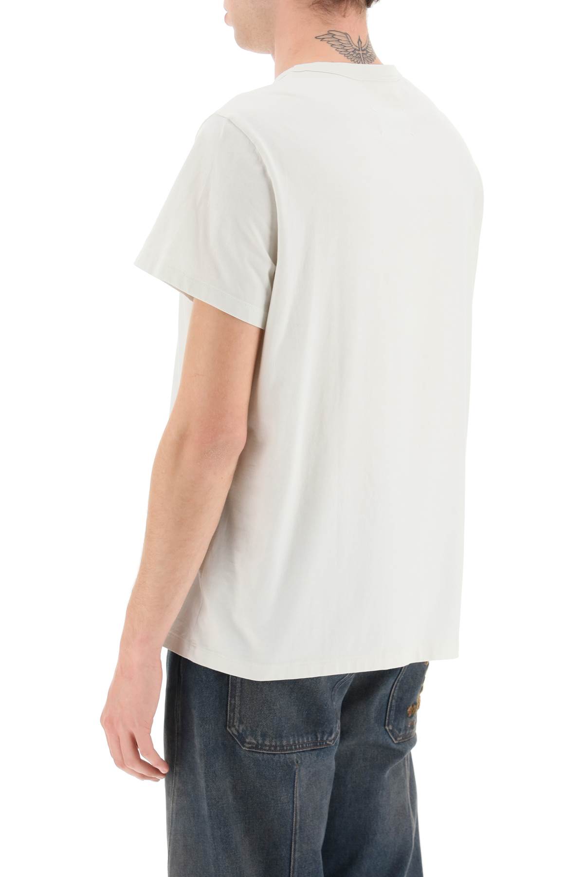 Maison Margiela Numerical Logo T-shirt In Beige