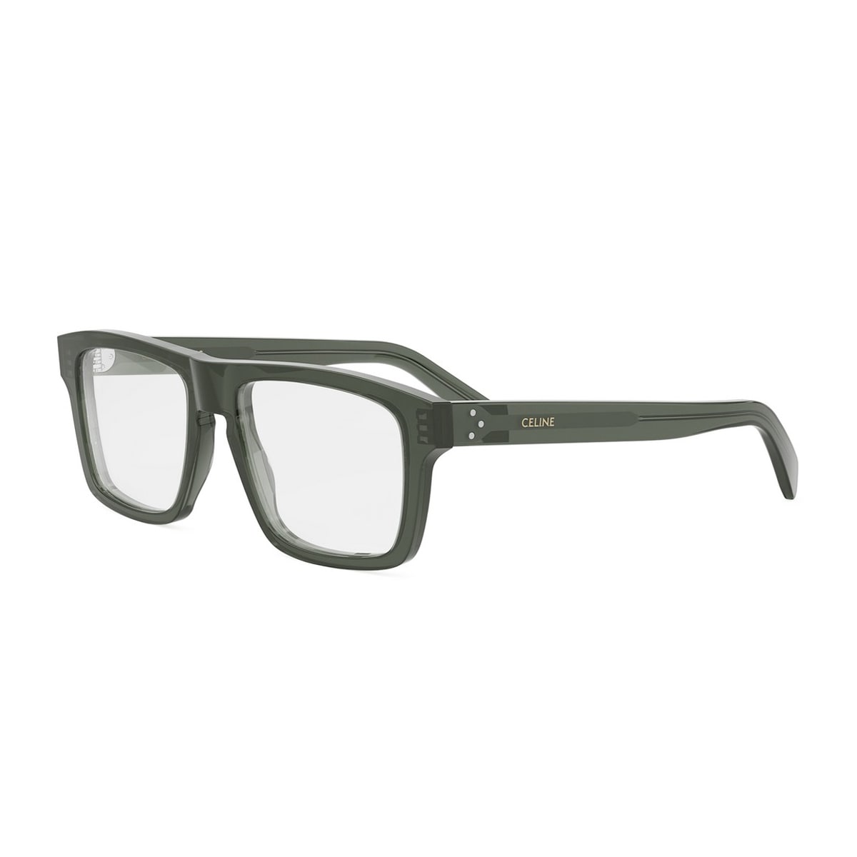 Celine Cl50160i 3 Dots Hd 093 Verde Lucido Glasses In Green