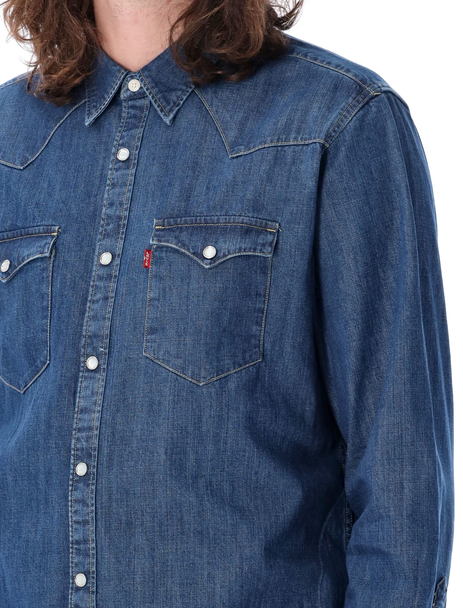 Shop Levi's Barstow Western Shirt In Dk Blue