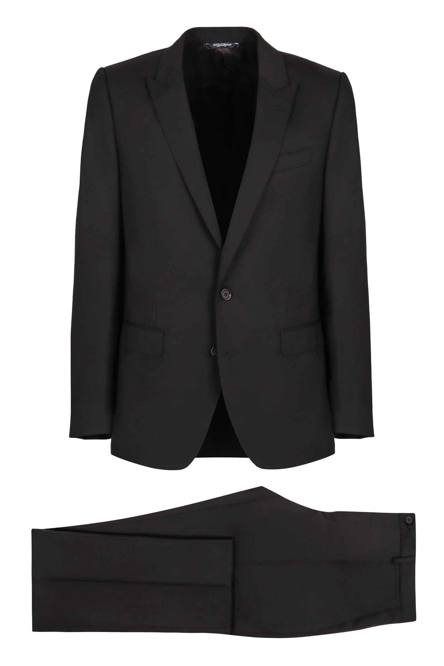 Shop Dolce & Gabbana Two Piece Suit In Stretching Wool In Black