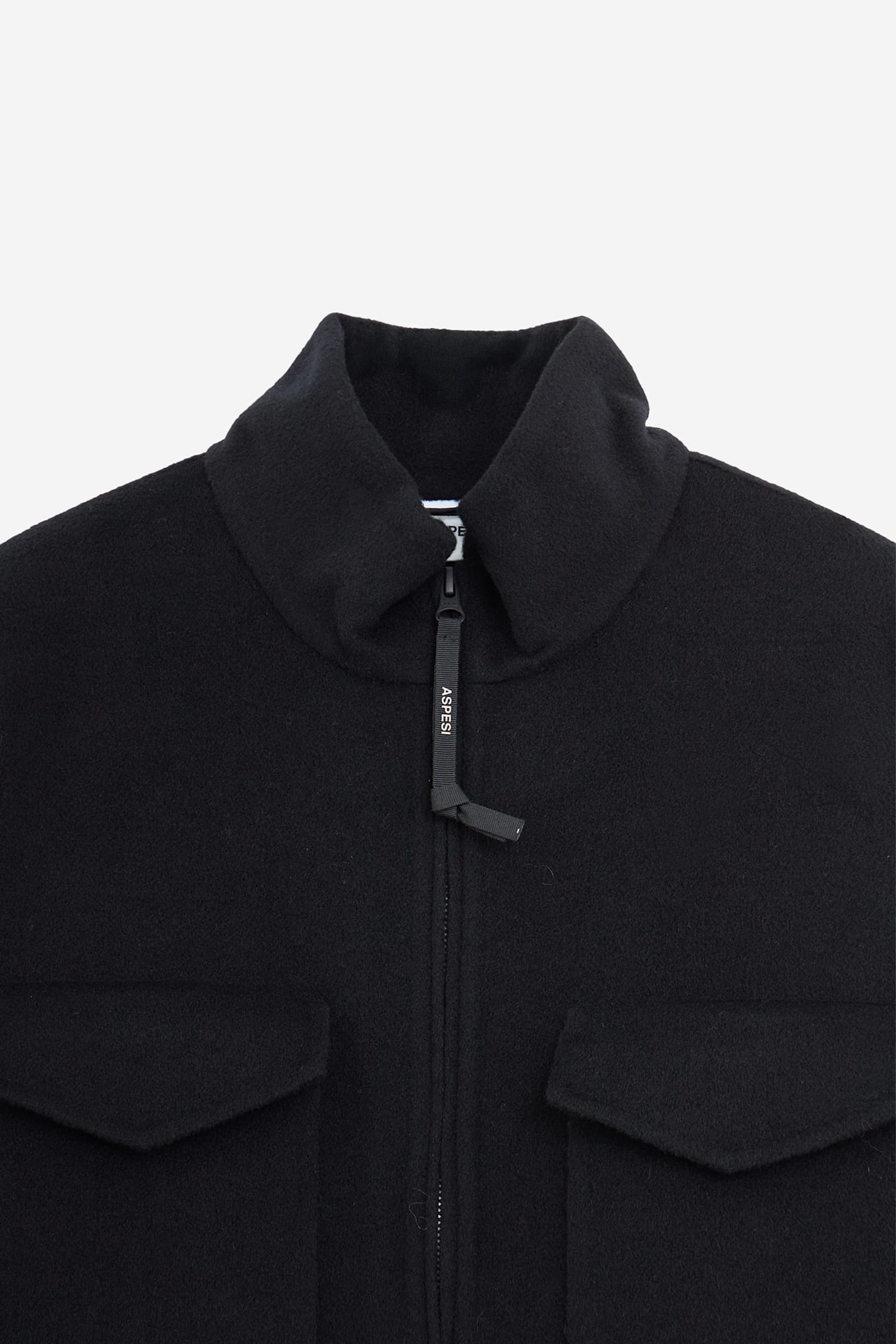 Aspesi Pocketed Zipped Single-breasted Coat In Black