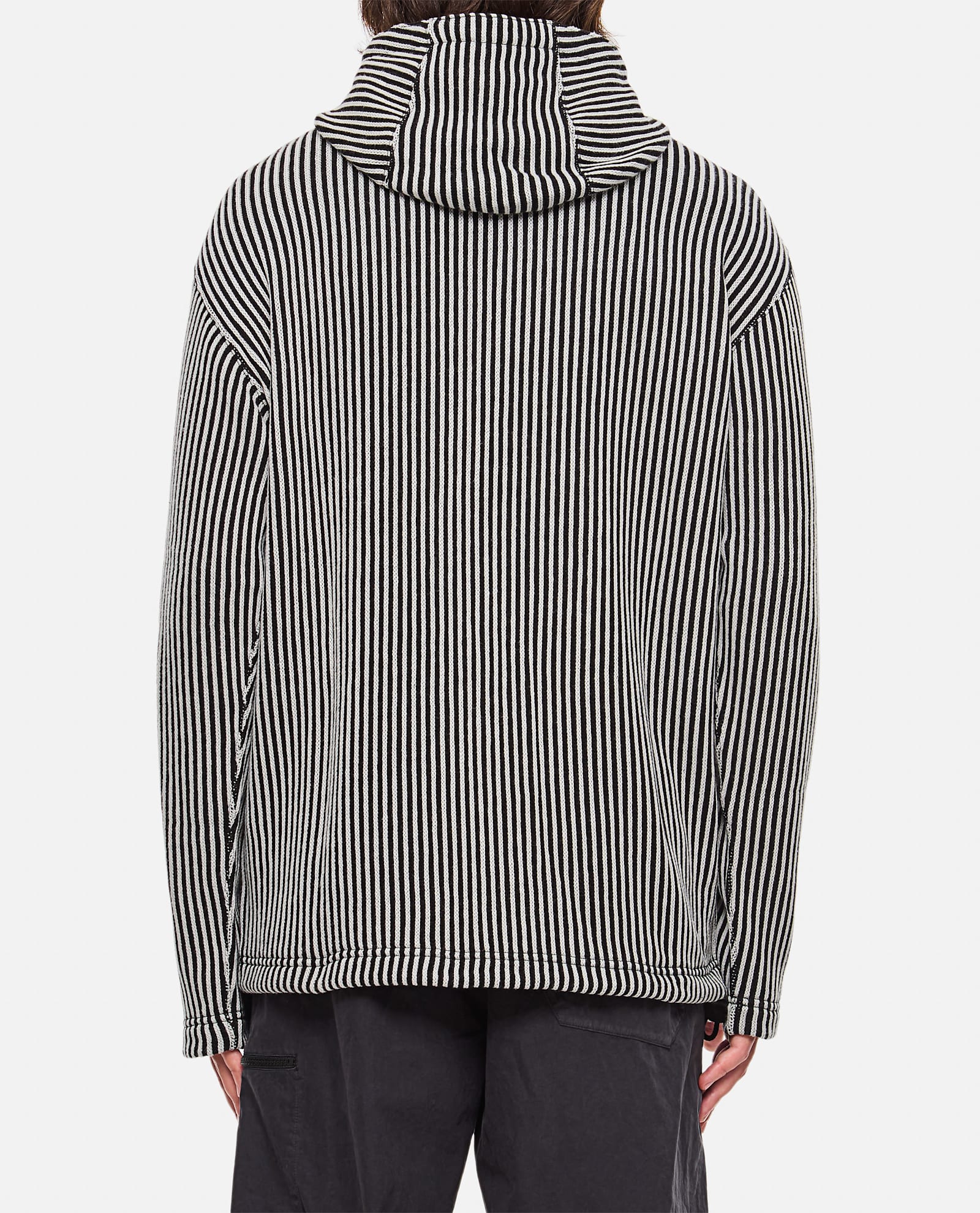 Shop Junya Watanabe Zipped Hooded Sweatshirt In Black