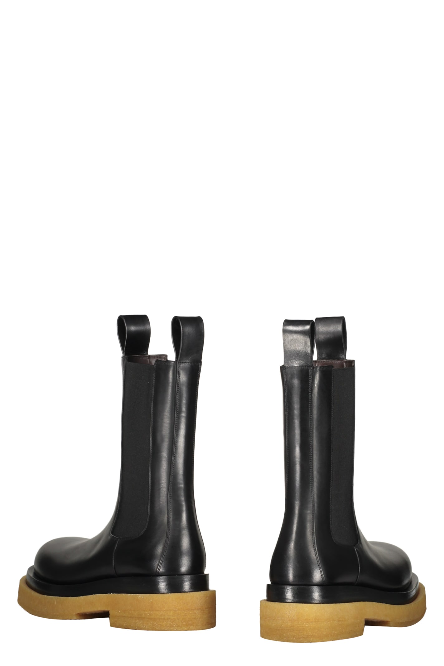 Shop Bottega Veneta Lug Leather Boots In Black