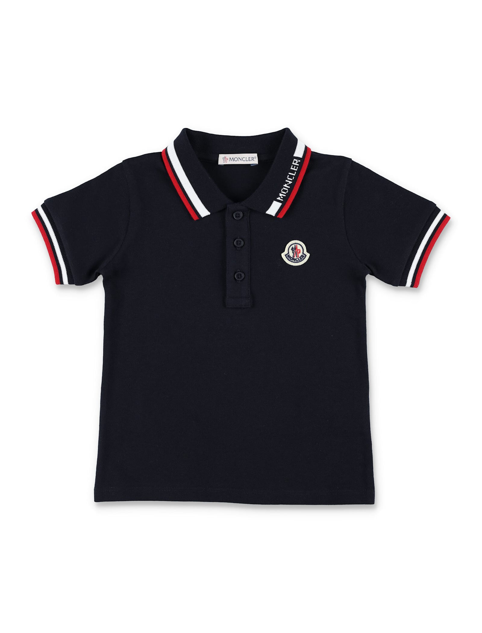 Moncler Kid - Tricolour-trimmed Cotton Piquet Set In Navy