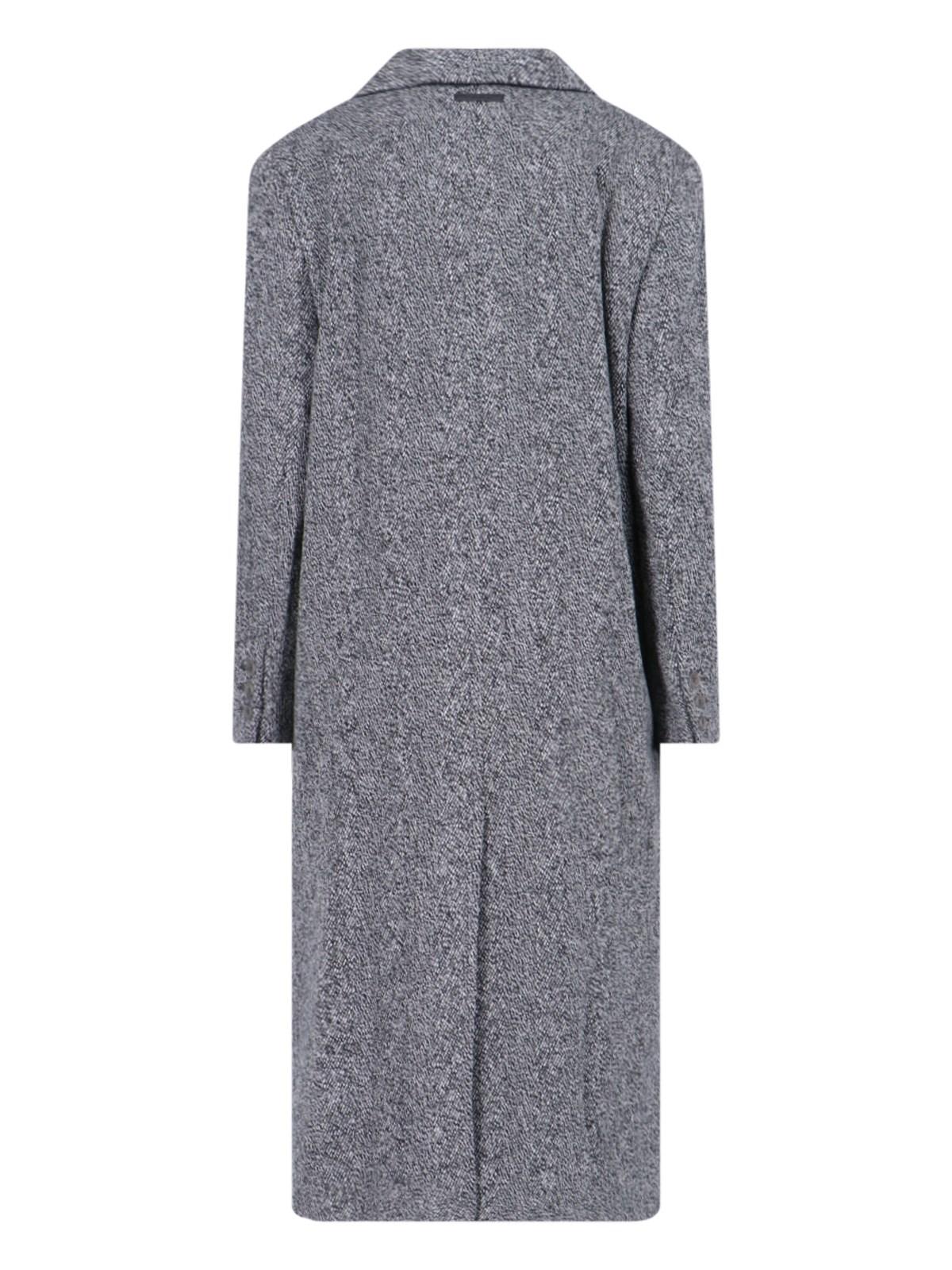 Shop Calvin Klein Single-breasted Maxi Coat In X Dark Grey Heather