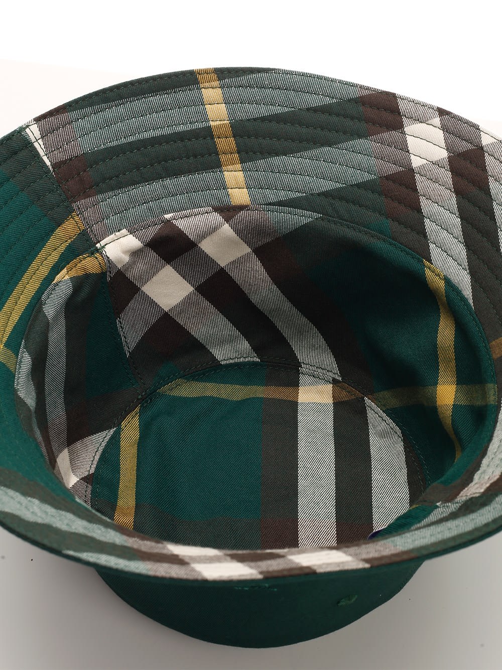 Shop Burberry Tartan Lining Bucket Hat In Green