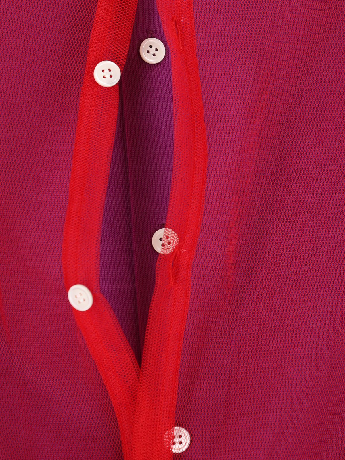 Comme Des Garçons Crewneck Knitwear With Long Sleeves And Sheer Fabric In Purple