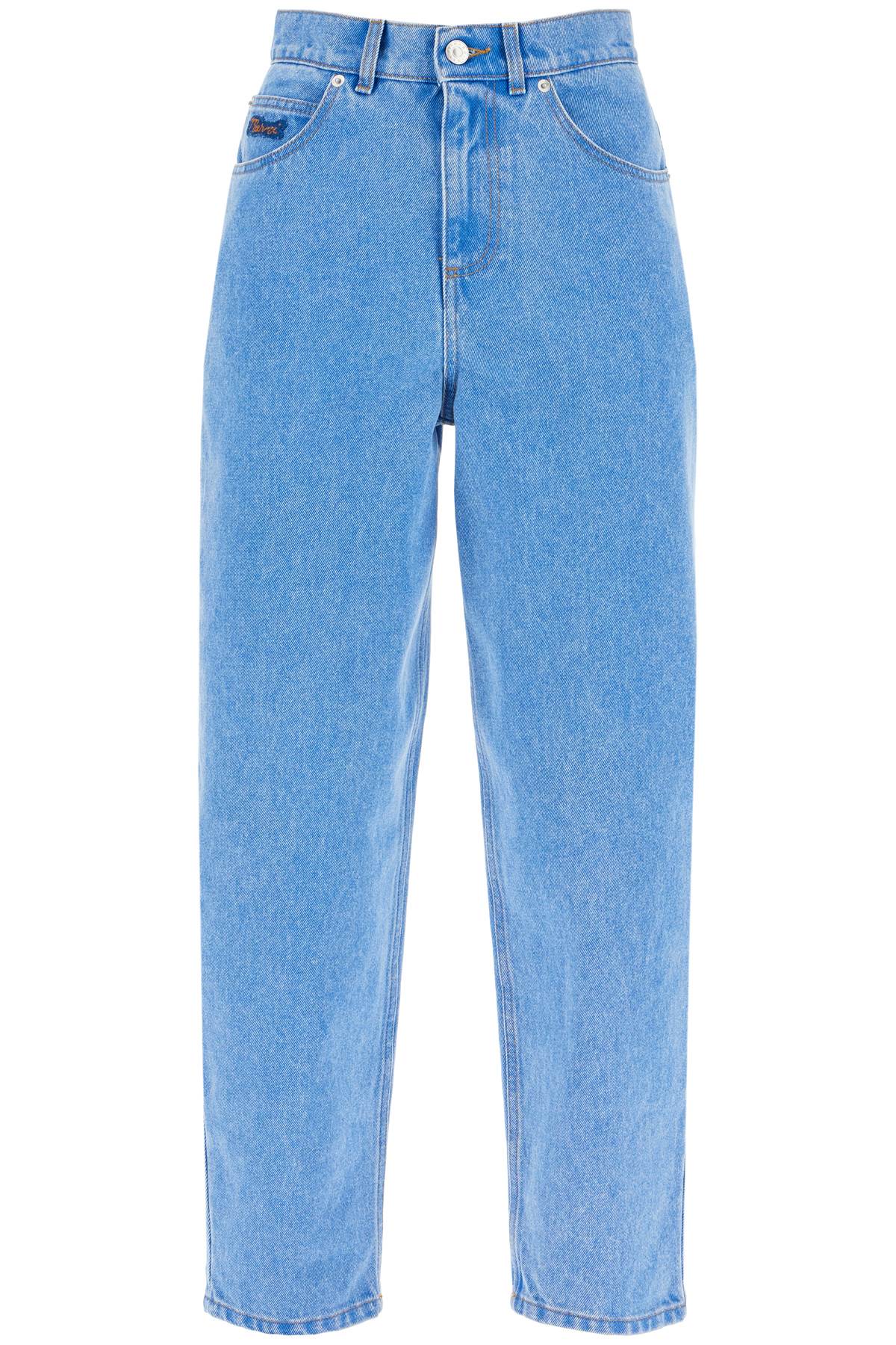 Shop Marni Organic Denim Cropped Jeans In In Cobalt (blue)