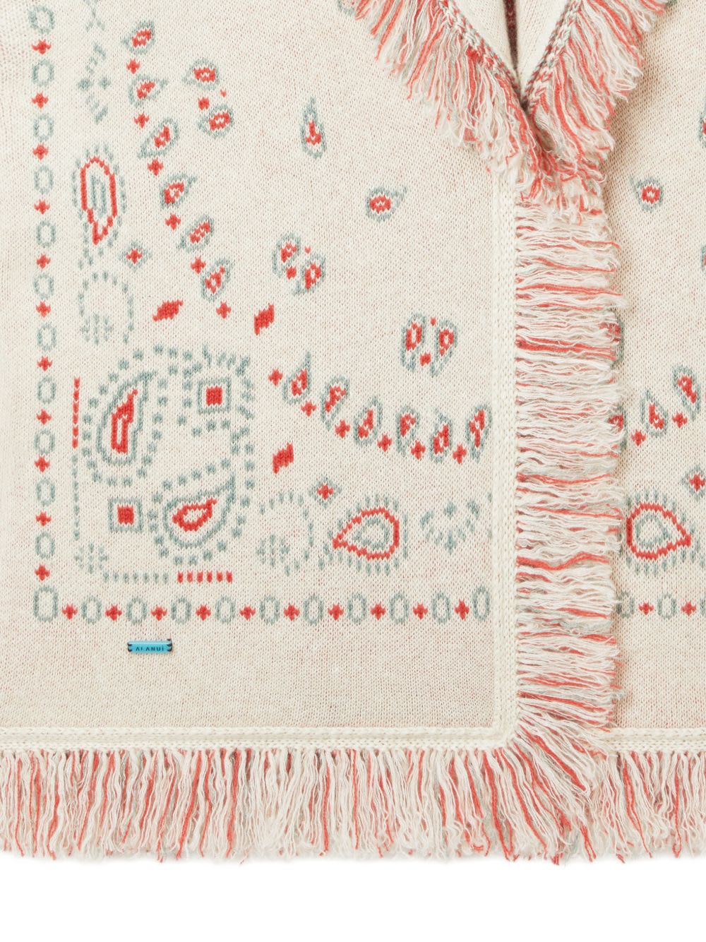 Alanui Bandana Jacquard Cashmere And Linen Cardigan In White