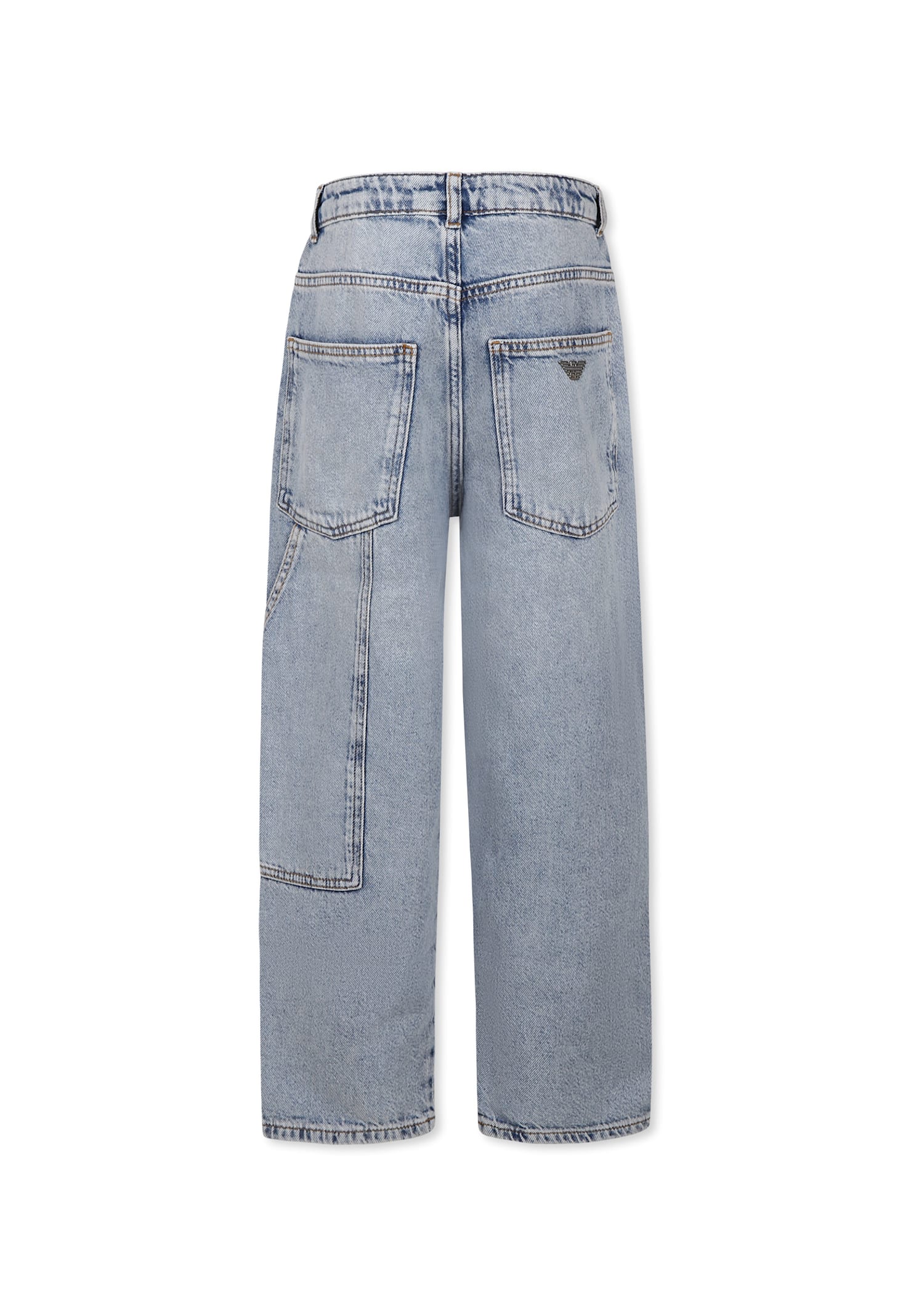 Emporio Armani Denim Jeans For Boy With Eagle In Denim