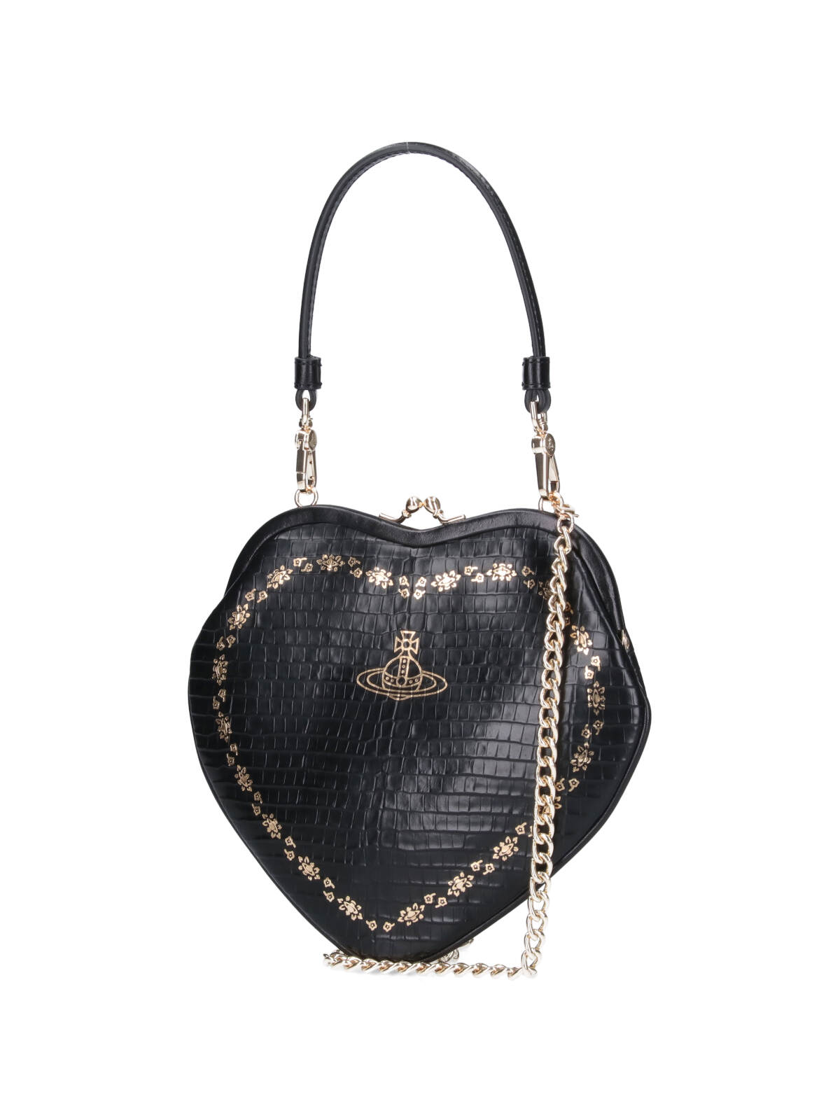 Vivienne Westwood Belle Heart Bag In Black