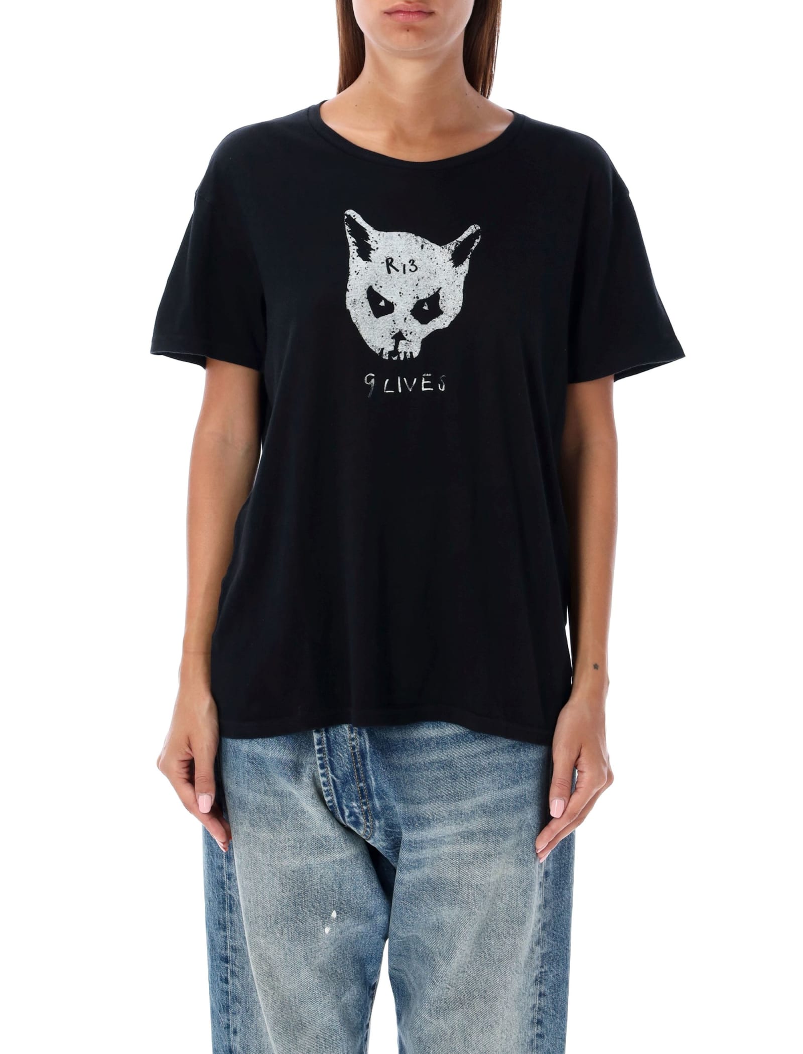 Shop R13 9 Lives Cat T-shirt In Black