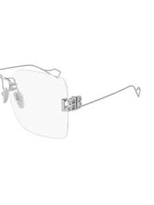 Shop Balenciaga Bb0113o Eyewear In Silver Silver Transpa