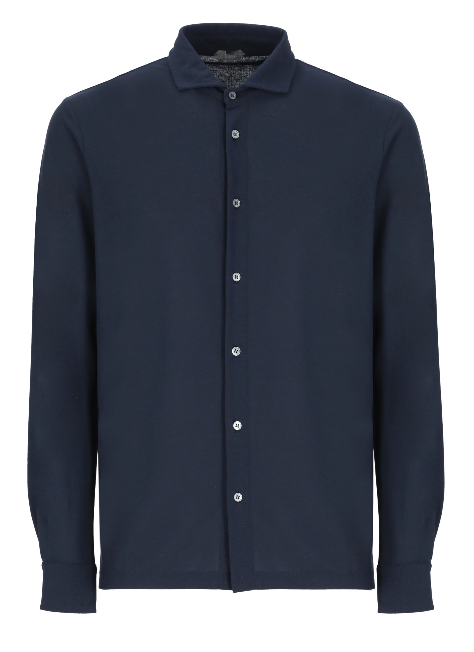 Shop Zanone Cotton Shirt  In Blue