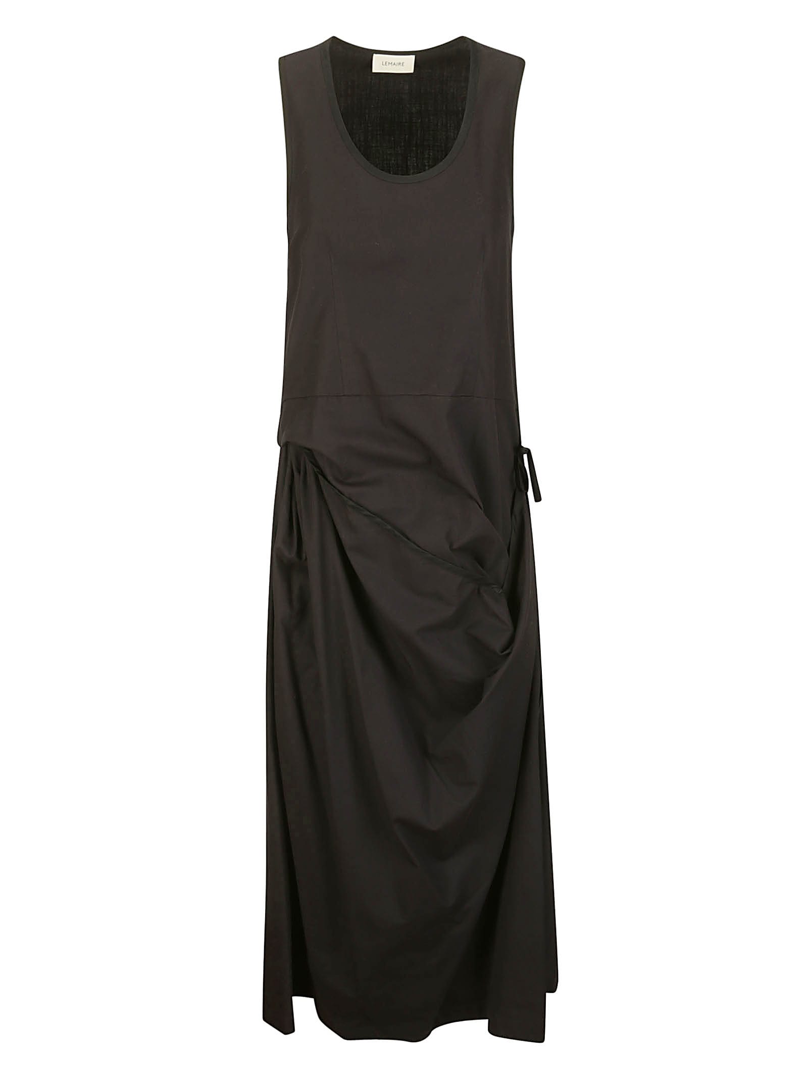 Shop Lemaire Sleeveless Wrap Dress In Midnight Indigo