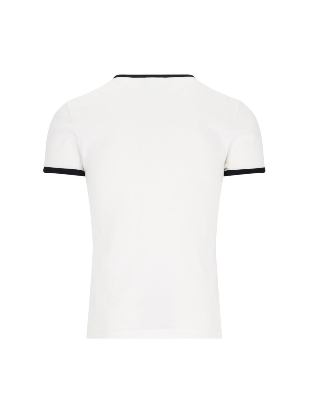Shop Courrèges Contrast T-shirt In White/black