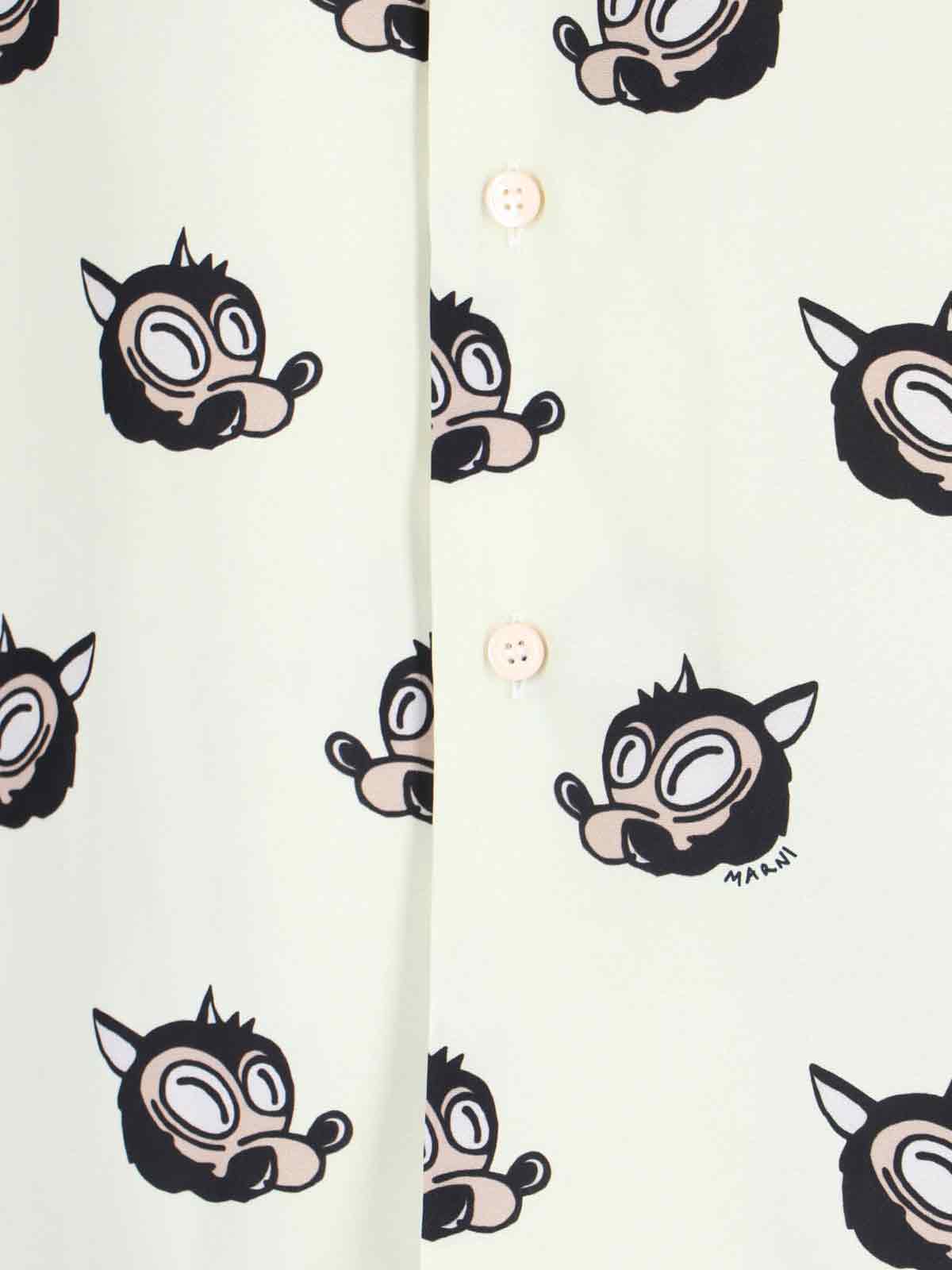 Marni Casual Shirt With Graphic Print And Chest Pocket