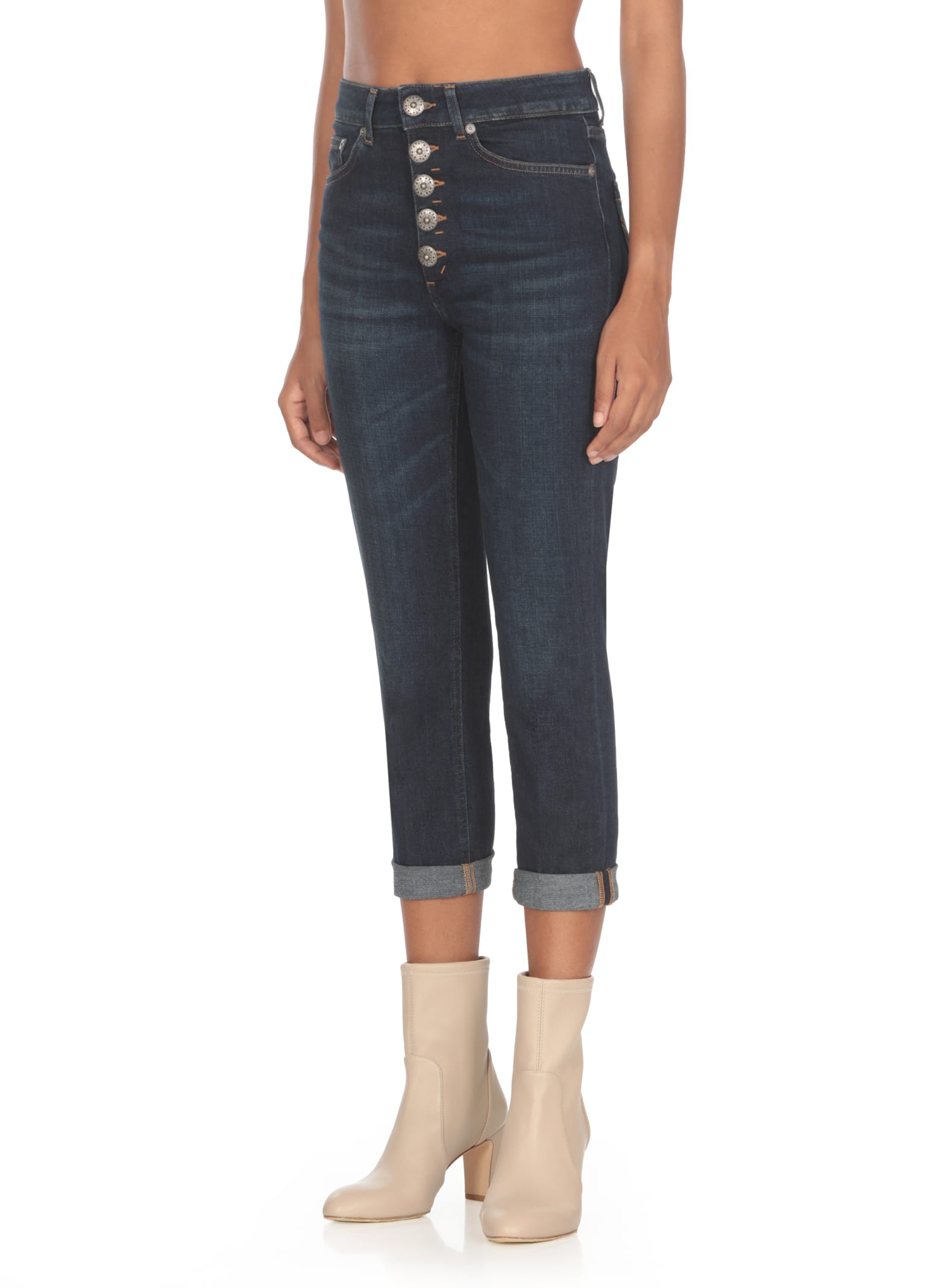 Dondup Women's Koons - Loose Jeans With Jewelled Buttons In Blue