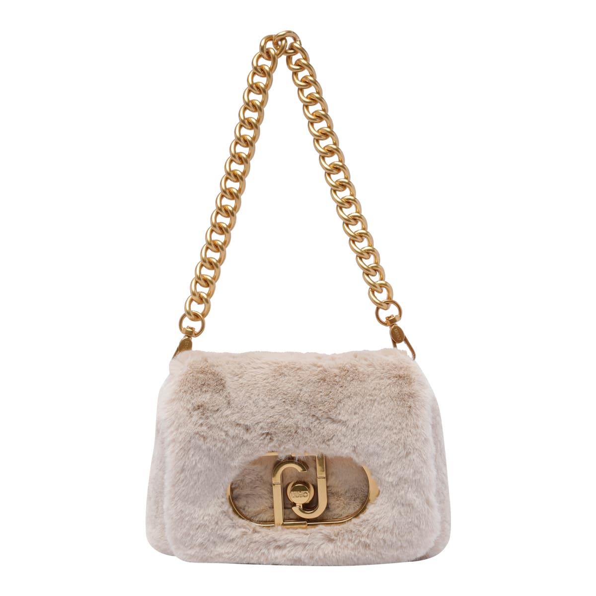 Shop Liu •jo Logo Crossbody Bag In Beige