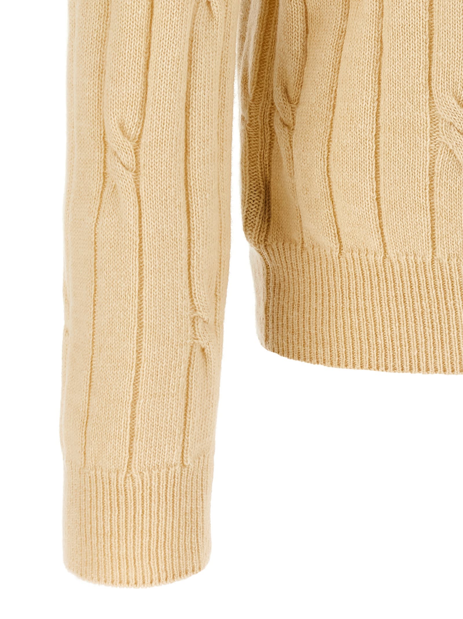 Zanone Wool Braided Pattern Polo Shirt In Neutral