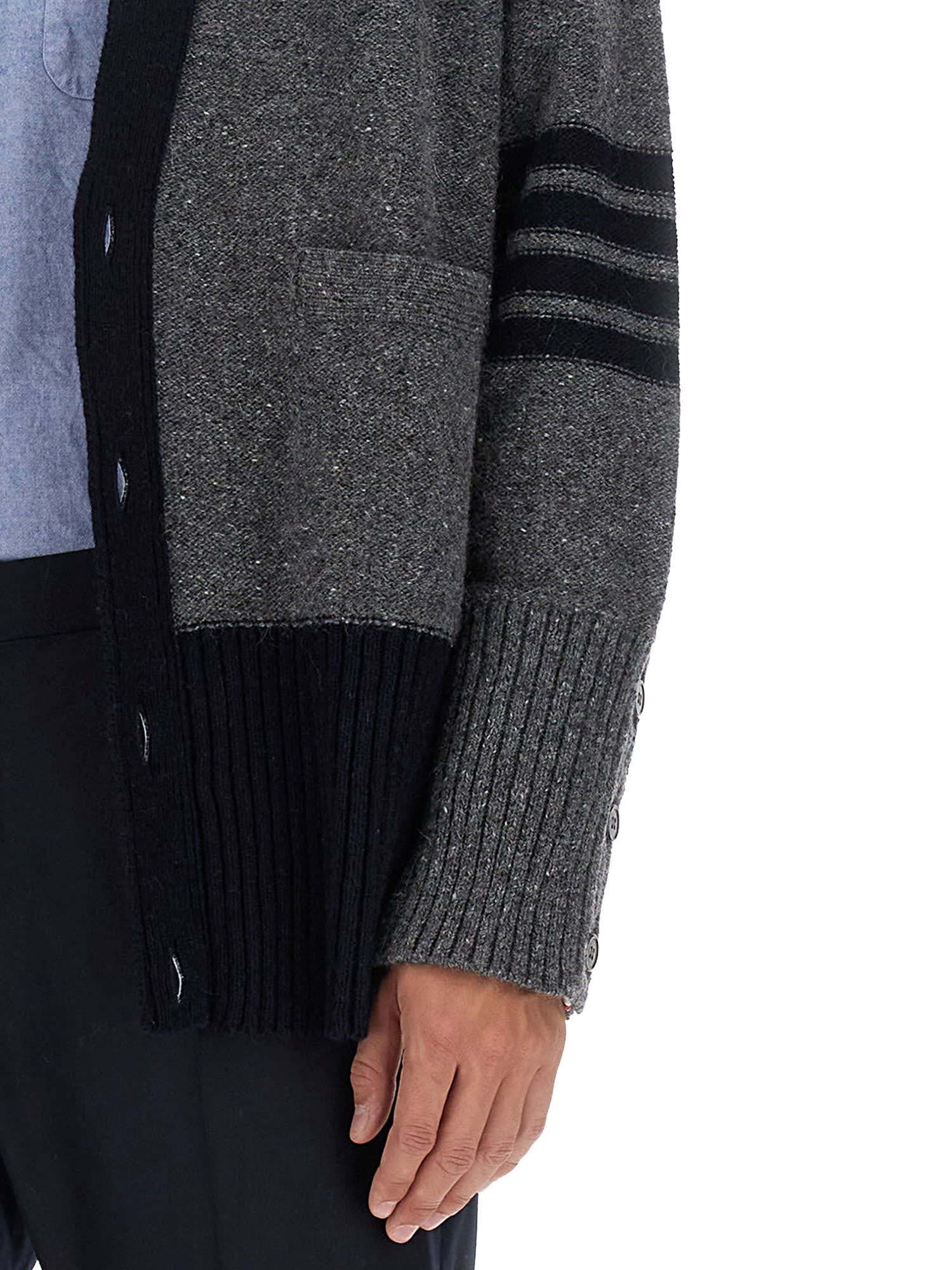 Shop Thom Browne Oversized Cardigan In Grey