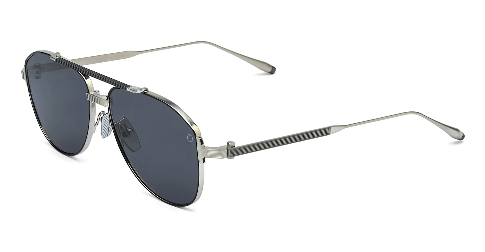 Akoni Helios - Brushed Silver / Black Rhodium Sunglasses In Brown