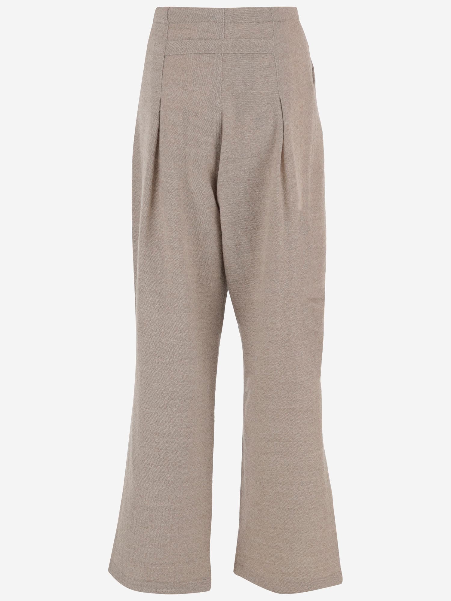 Darkpark Oversized Wool Trousers With Drawstring In Gray