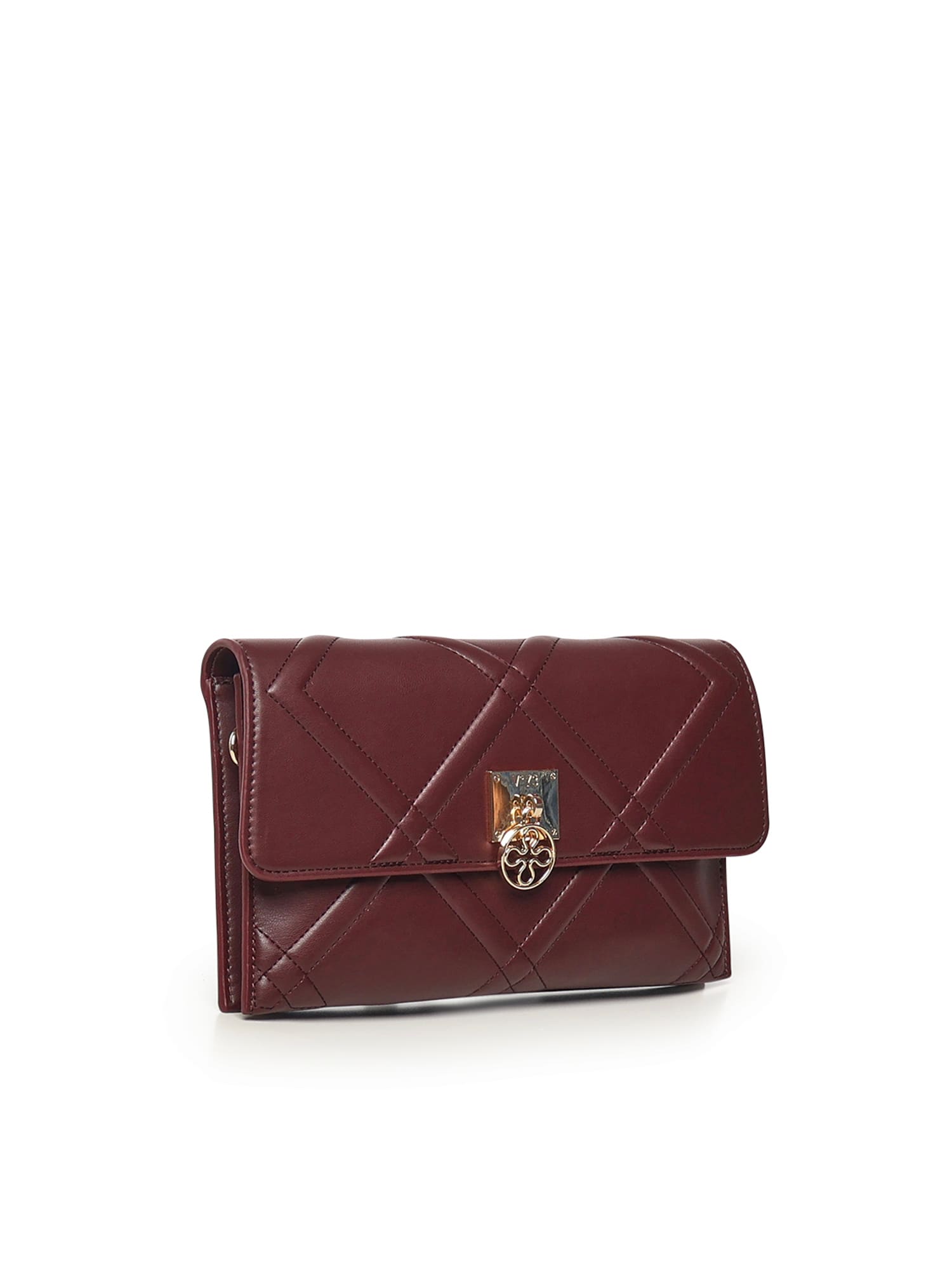 V73 Bridget Quilted-detail Clutch Bag In Burgundy