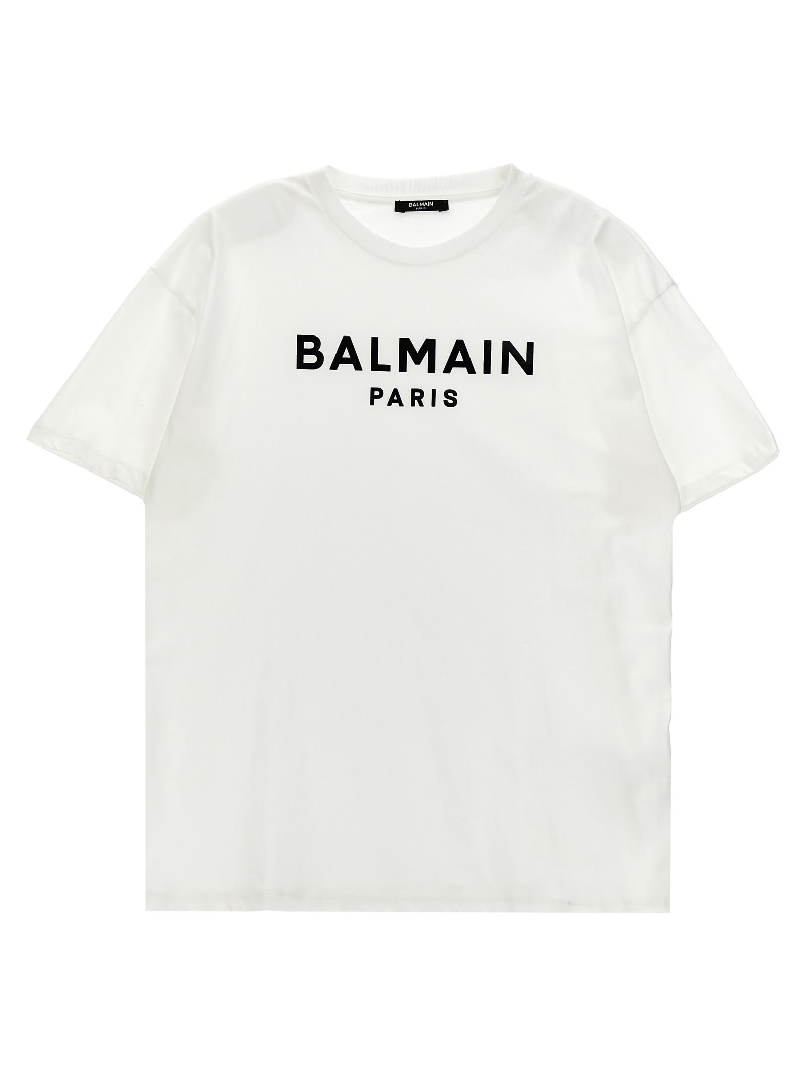 Shop Balmain Logo T-shirt In Ne