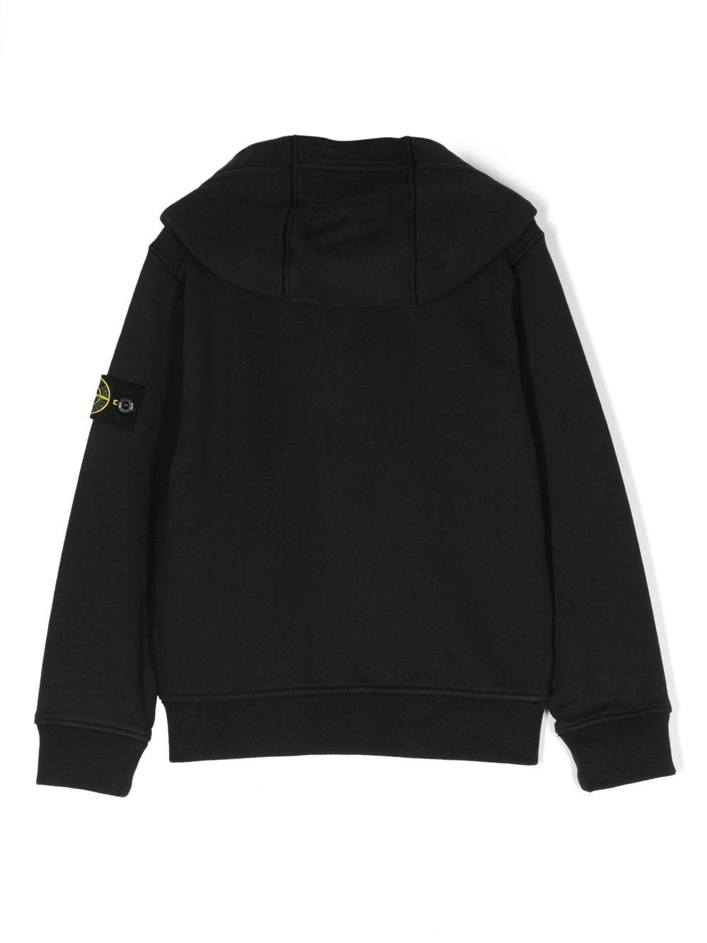 Shop Stone Island Junior Hoodie Sweatshirt In Black