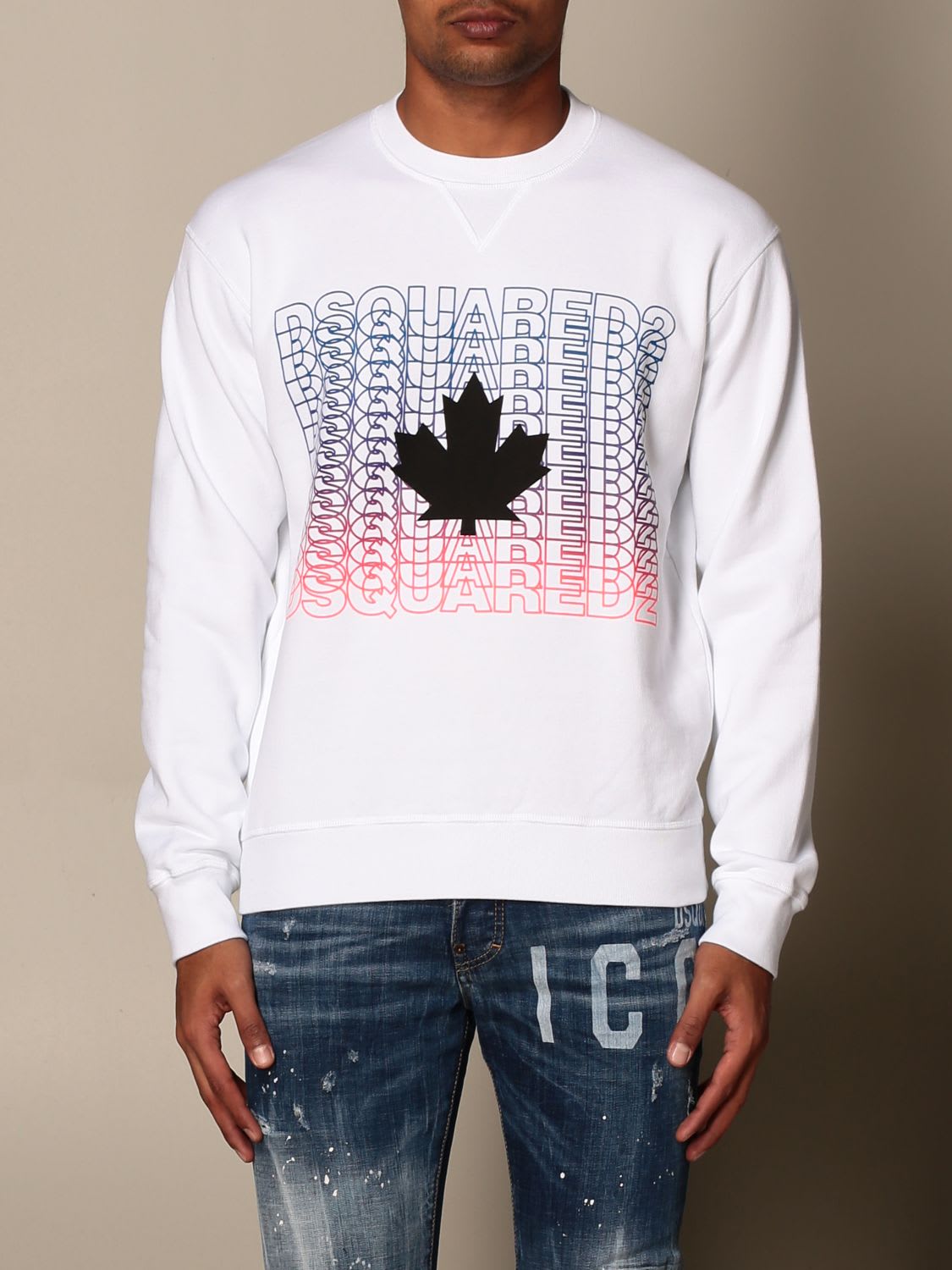 Dsquared2 Sweatshirt Dsquared2 Cotton Sweatshirt With Reflected Logo