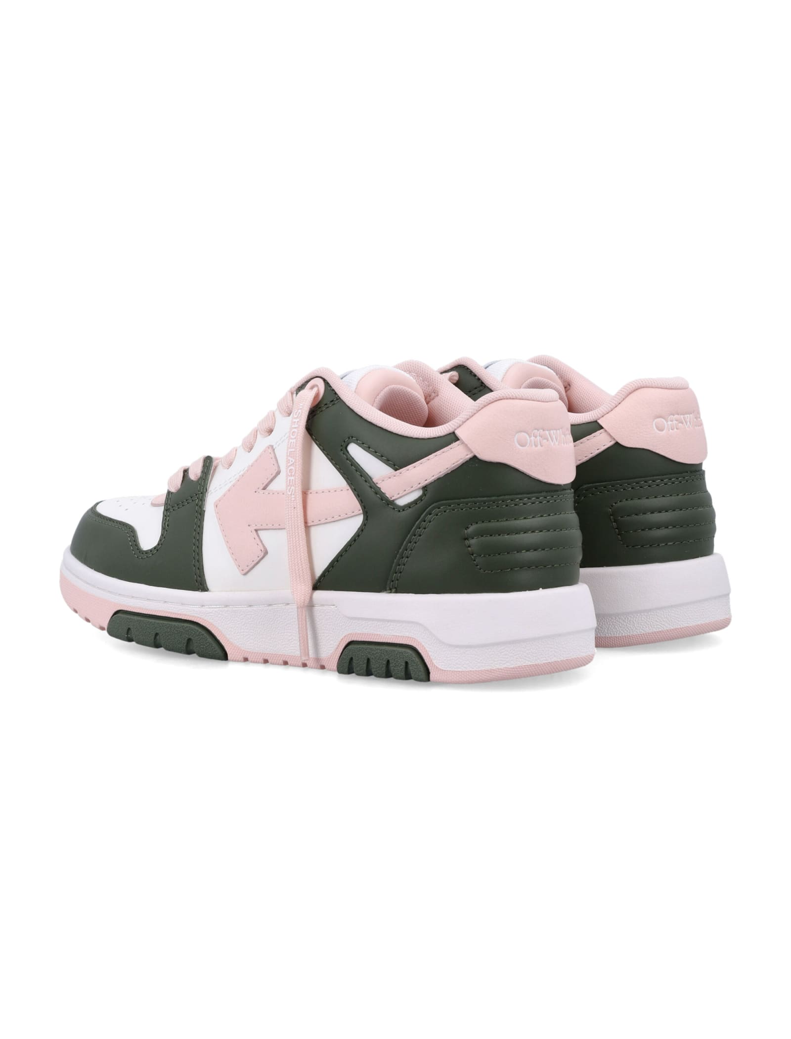 Shop Off-white Out Of Office Woman Sneakers In Military Grey Pink