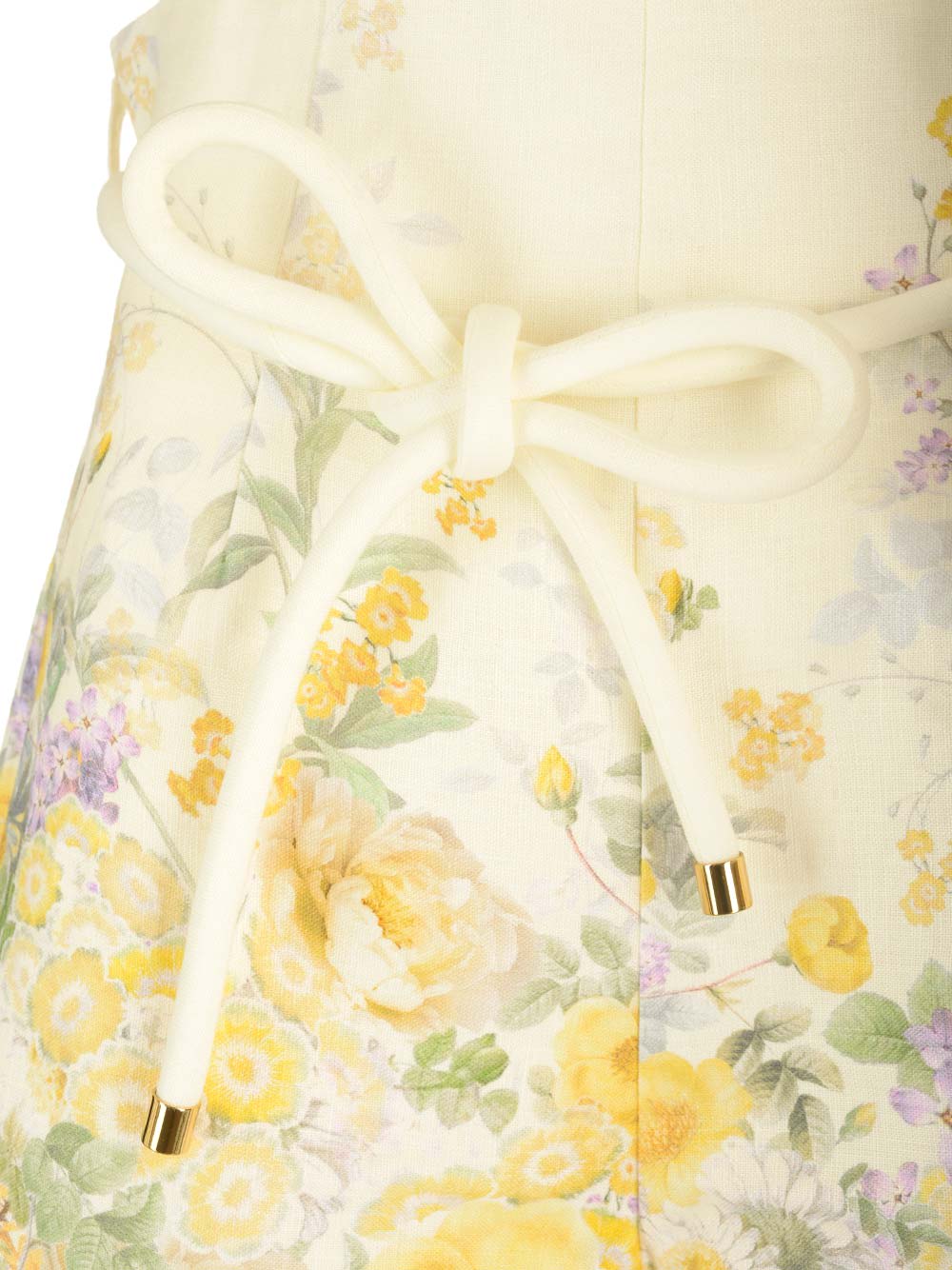 Shop Zimmermann Harmony Shorts With Floral Print In Yellow