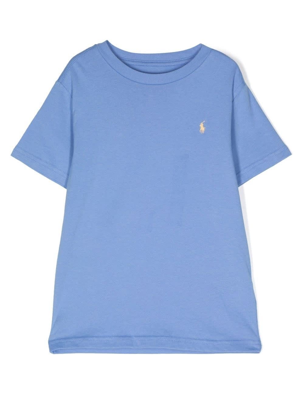 Ralph Lauren Light Blue T-shirt With Yellow Pony