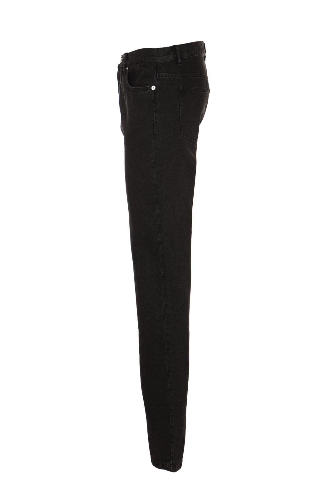 Shop Apc Mid-rise Straight-leg Jeans In Black