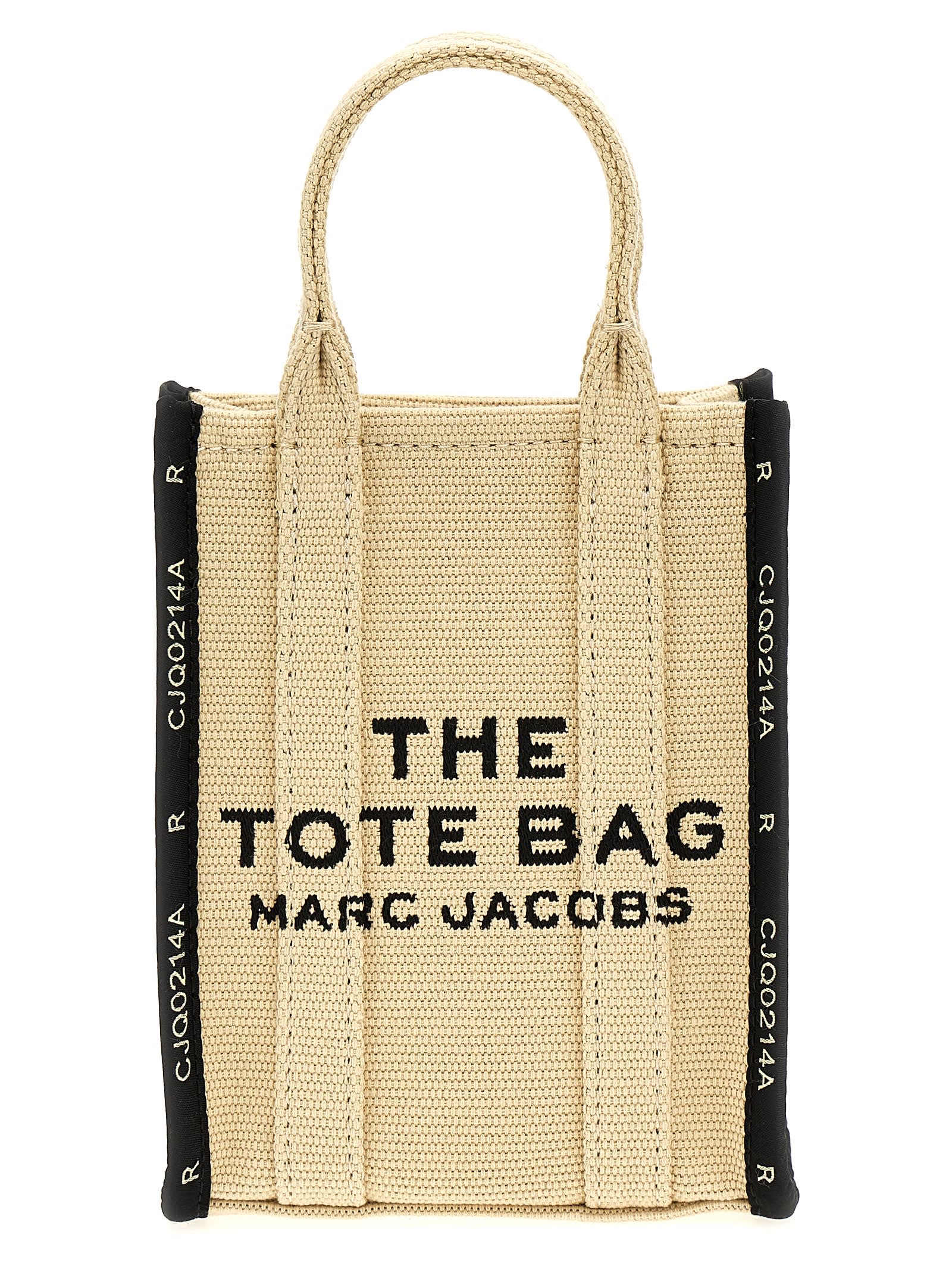 Shop Marc Jacobs The Jacquard Mini Tote Shopping Bag In Beige