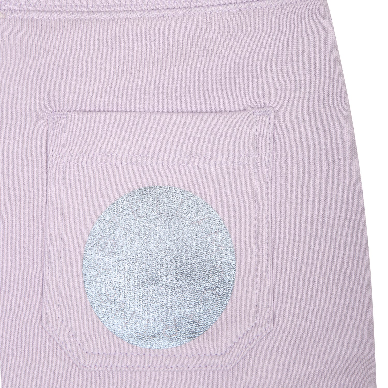 Shop Stella Mccartney Purple Trousers For Baby Girl With Logo In Violet