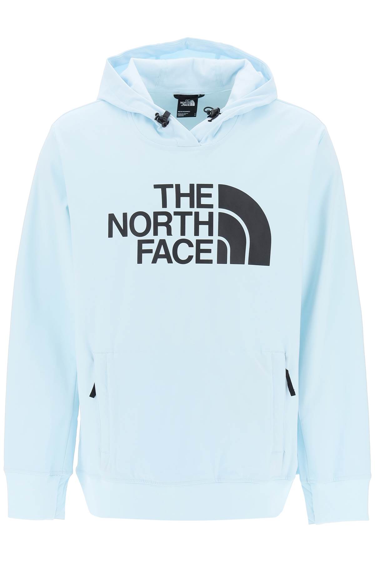 Shop The North Face Techno Hoodie With Logo Print In Icecap Blue (light Blue)