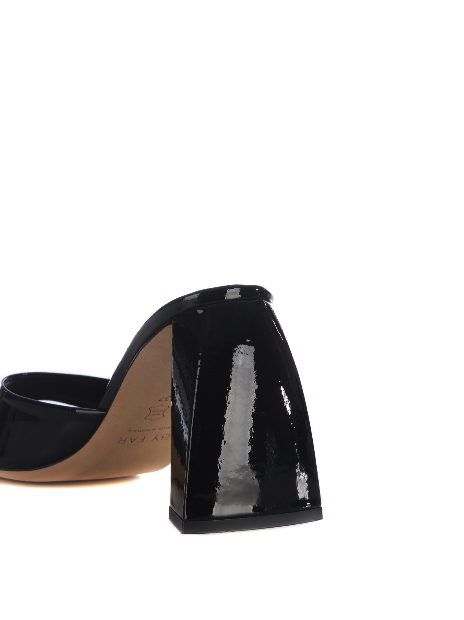 Shop By Far Sandal  Michele In Semi-gloss Leather Available Store Pompei In Nero