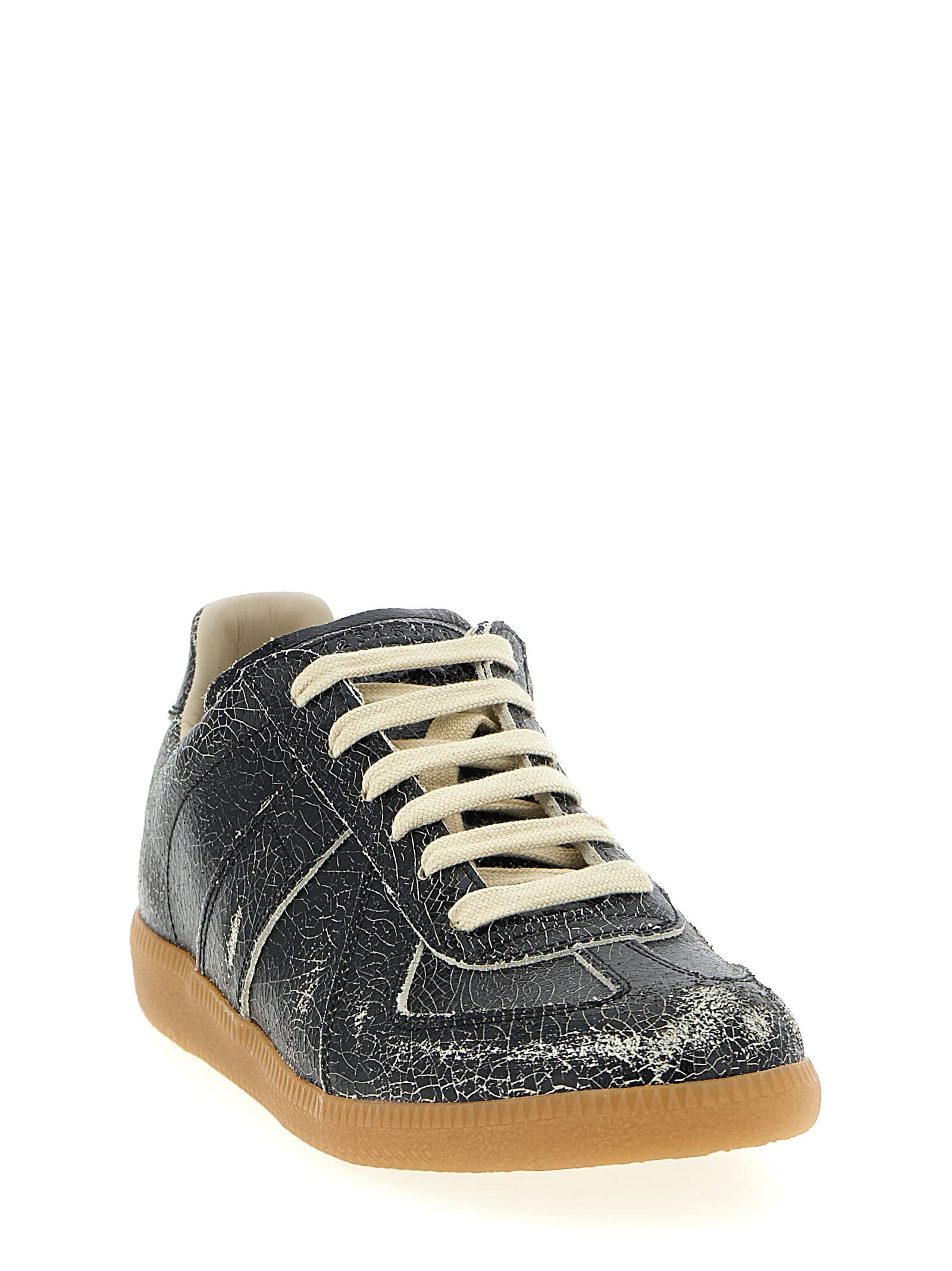 Maison Margiela Replica Sneakers Made Of Shiny Coated Leather In Multi