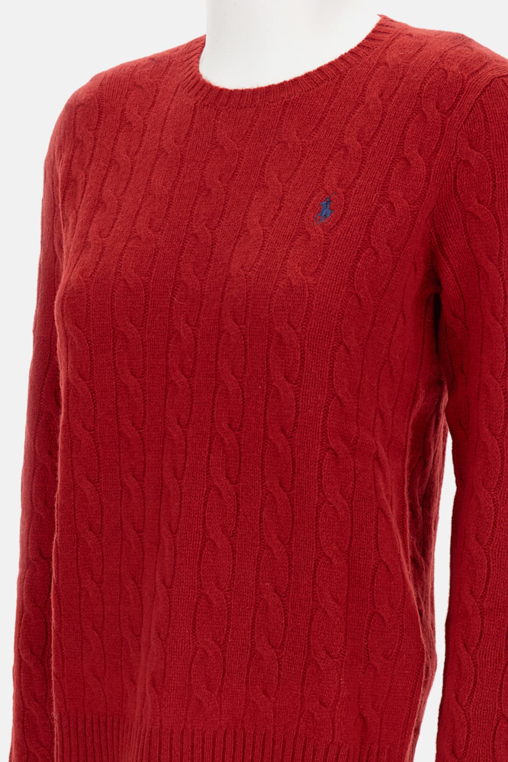 Polo Ralph Lauren Cable Knit Cashmere Blend Sweater In Red