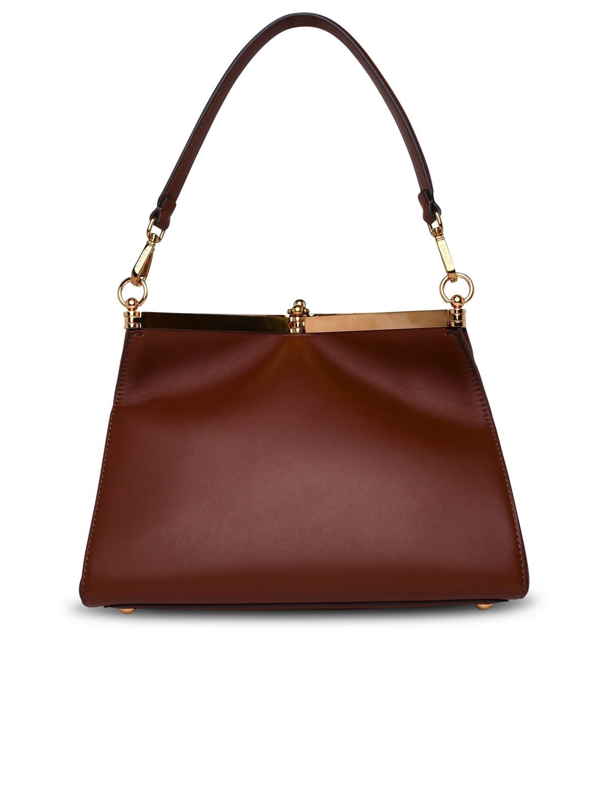 Shop Etro Vela Large Bag In Brown Leather