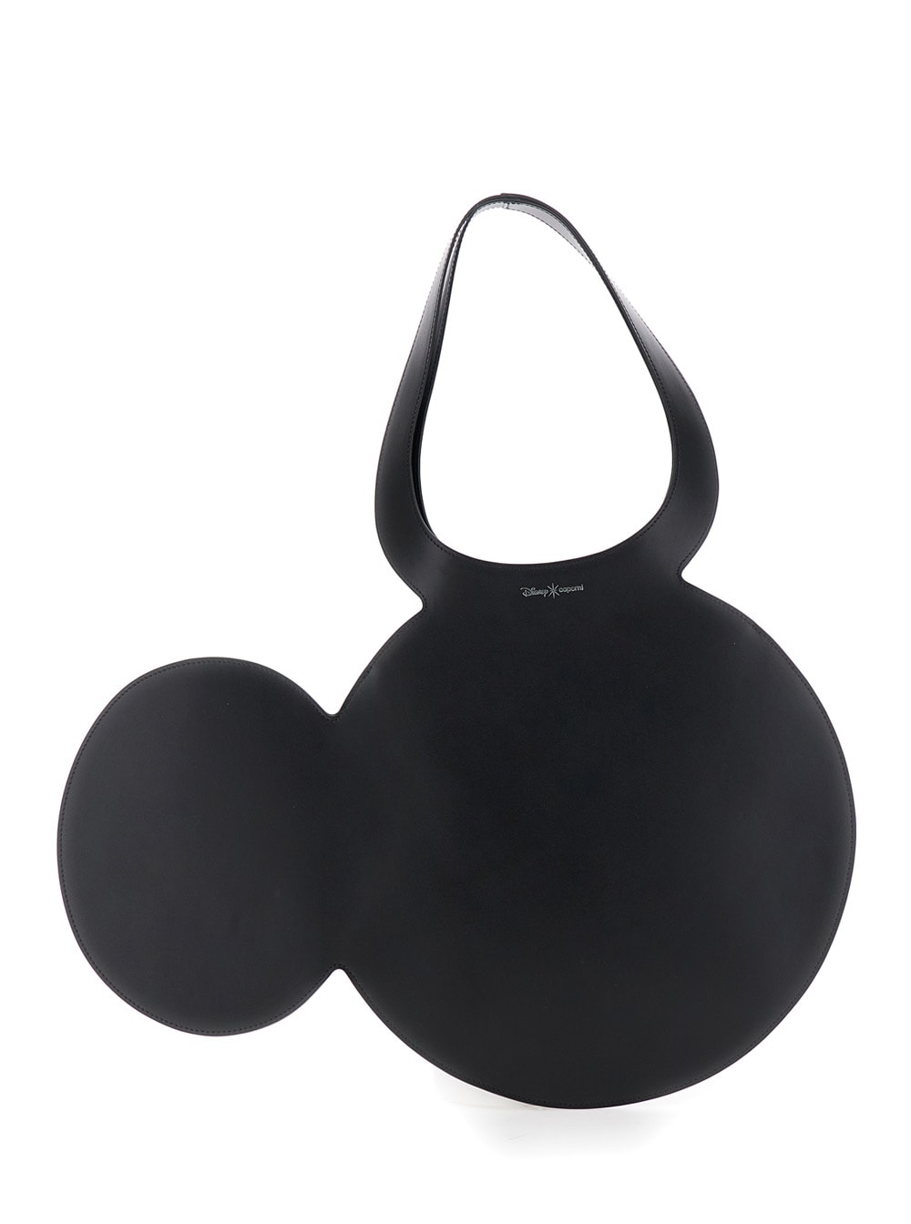 COPERNI MICKEY BLACK HANDBAG WITH CUT-OUT HANDLE AND LOGO LETTERING ON THE FRONT IN LEATHER WOMAN 