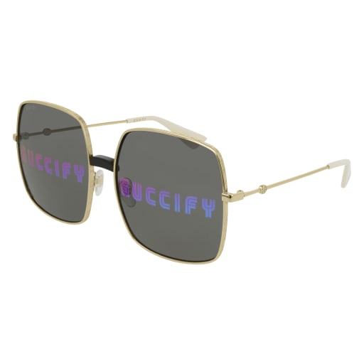 Shop Gucci Gg0414s Sunglasses In Gold Gold Multicolor