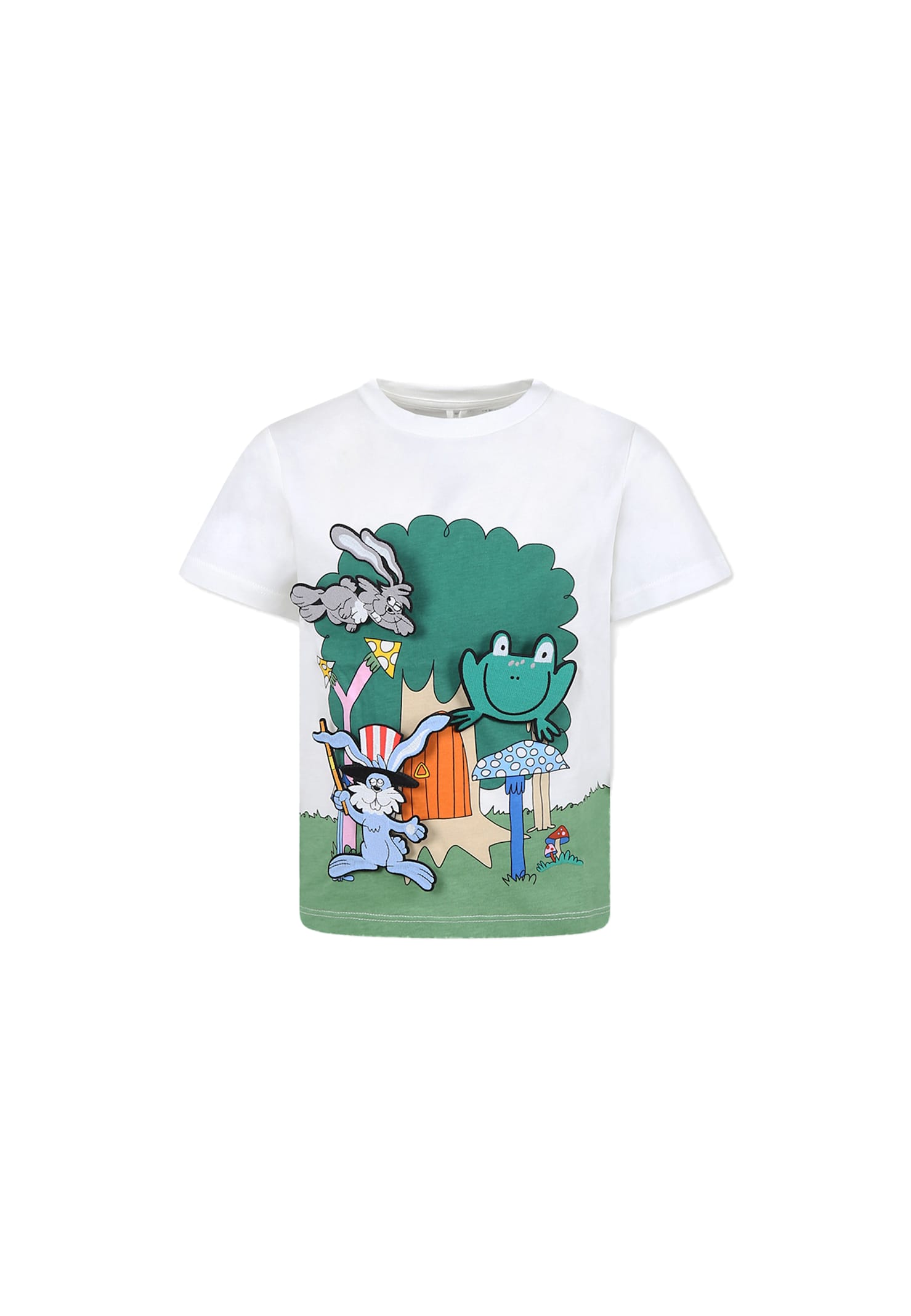 Stella Mccartney White T-shirt For Boy With Forest In White