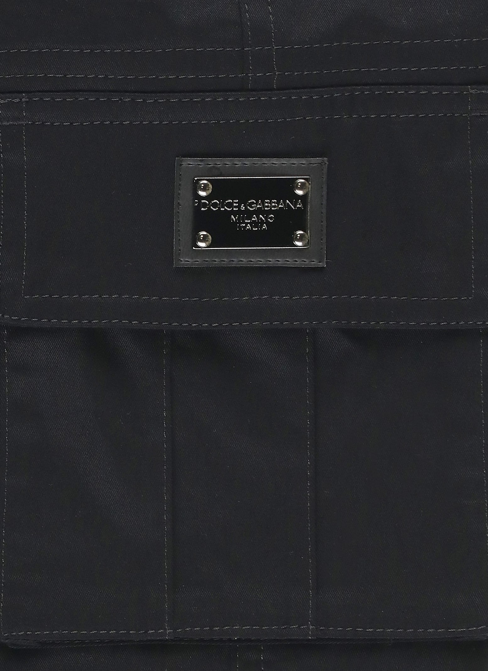 Dolce & Gabbana Cotton Cargo Pants In Black