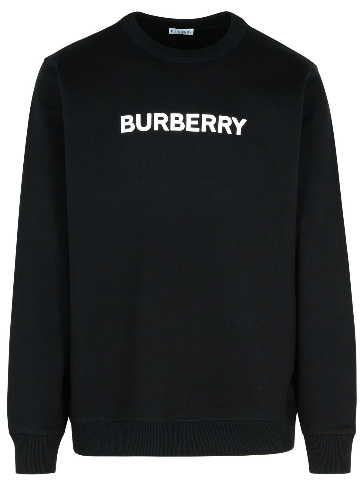 Shop Burberry Burlow Black Cotton Sweatshirt