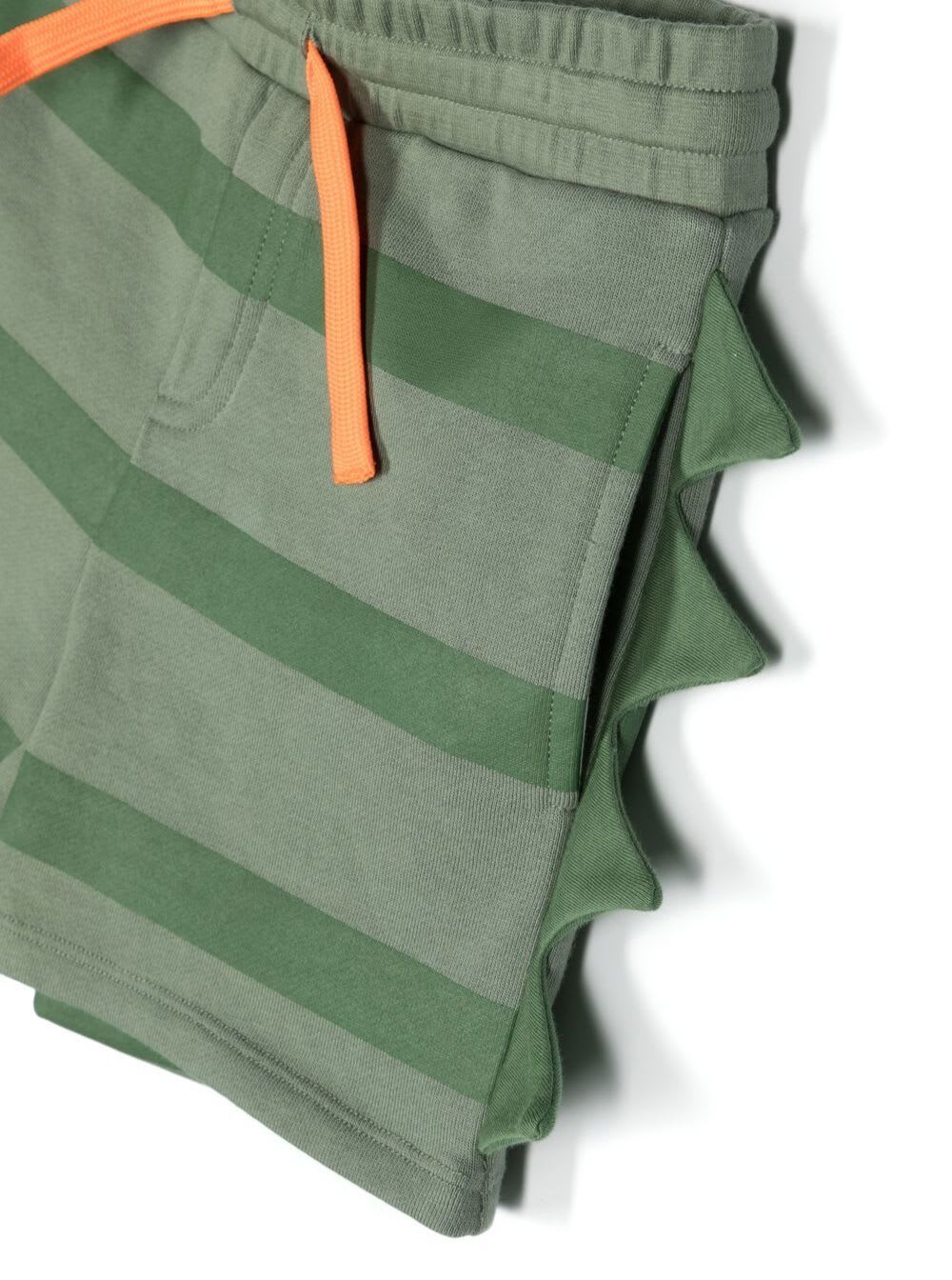 Shop Stella Mccartney Shorts With Dinosaur-tail Detailing In Green Cotton Boy