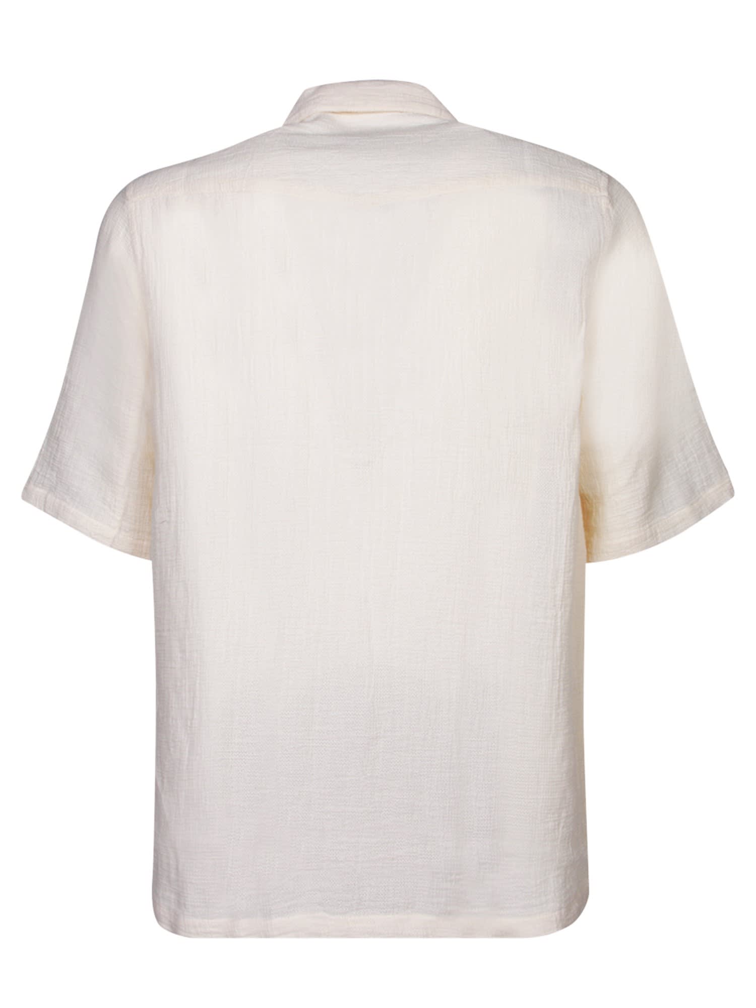 Shop Officine Generale Short Sleeves White Shirt